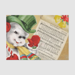 Niedliche Vintage Snowman Weihnachtsfreude zur Wel Seidenpapier
