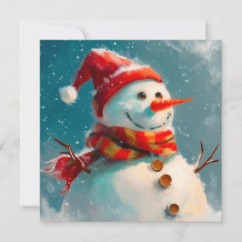 Niedliche Vintage Snowman Weihnachtskarte Feiertagskarte
