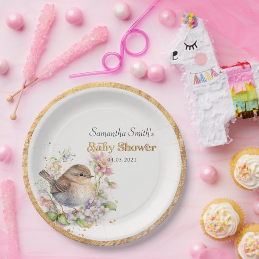 Niedliche Vintage Speckspulendusche Pappteller (Party)