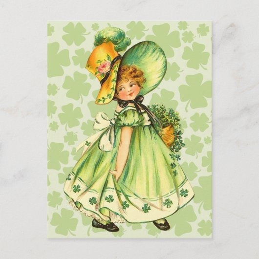 Niedliche Vintage St. Patrick's Day Postkarten (Vorderseite)