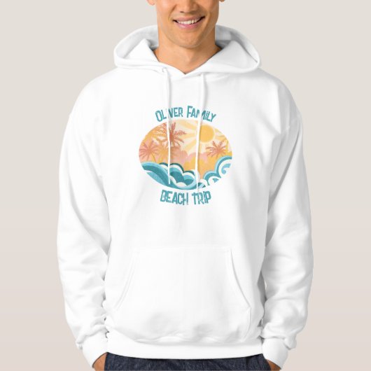Niedliche Vintage Strandwellen Sonnenschein Surfer Hoodie (Vorderseite)