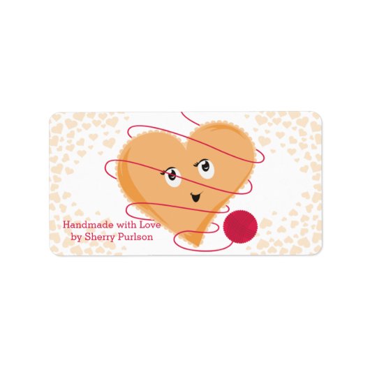 Niedliche Vintage Strickgarne Adressaufkleber (Vorne)