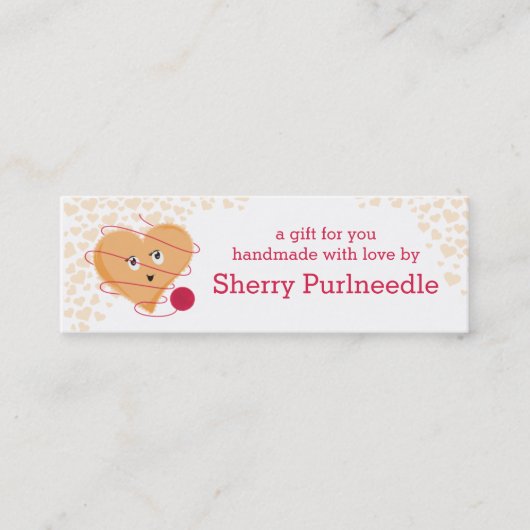 Niedliche Vintage Strickgarne Mini Visitenkarte (Vorderseite)