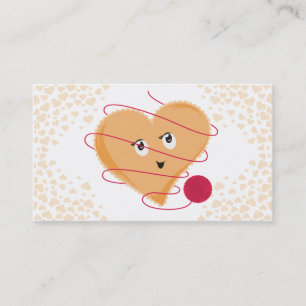 Niedliche Vintage Strickgarne Visitenkarte