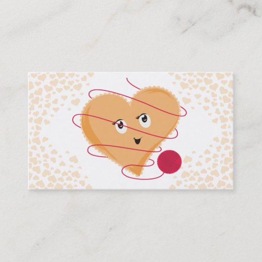 Niedliche Vintage Strickgarne Visitenkarte (Vorderseite)