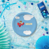 Niedliche Vintage Teddy Bear Pilot Kinderdusche Pappteller (Party)