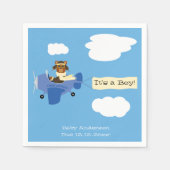 Niedliche Vintage Teddybären-Pilot Kinderdusche Serviette (Vorderseite)