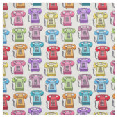 Niedliche Vintage Telefone Stoff (Muster)