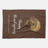 Niedliche Vintage Türkei Glückwunsch Thanksgiving Geschirrtuch (Horizontal)