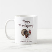 Niedliche Vintage Türkei Glückwunsch Thanksgiving Kaffeetasse (Links)