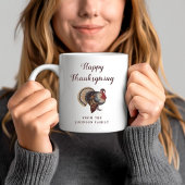 Niedliche Vintage Türkei Glückwunsch Thanksgiving Kaffeetasse