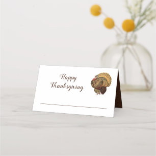 Niedliche Vintage Türkei Glückwunsch Thanksgiving Platzkarte