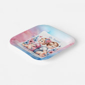 Niedliche Vintage Twins | Junge und Mädchen Pappteller (Gewinkelt)