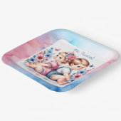 Niedliche Vintage Twins | Junge und Mädchen Pappteller (Gewinkelt)