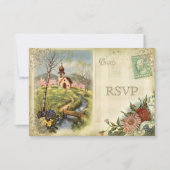 Niedliche Vintage UAWG Wedding RSVP Karte (Vorderseite)