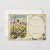 Niedliche Vintage UAWG Wedding RSVP Karte (Rückseite)