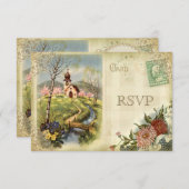 Niedliche Vintage UAWG Wedding RSVP Karte (Vorne/Hinten)