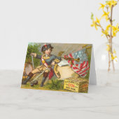 Niedliche Vintage Unabhängigkeits-Tageskarten Karte (Gelbe Blume)