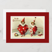 Niedliche Vintage Valentine Kinder Feiertagskarte (Vorne/Hinten)