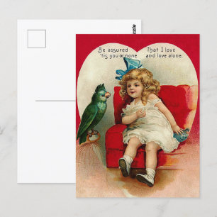 niedliche Vintage Valentine Liebe Postkarte
