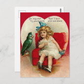niedliche Vintage Valentine Liebe Postkarte (Vorne/Hinten)