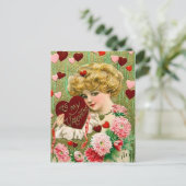 niedliche Vintage Valentinin Postkarte (Stehend Vorderseite)