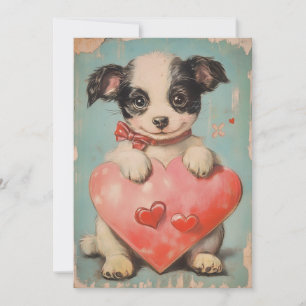 Niedliche Vintage Valentintagskarte Feiertagskarte