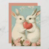 Niedliche Vintage Valentintagskarte Feiertagskarte (Vorne/Hinten)