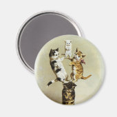 Niedliche Vintage Viktorianische Katzen Kätzchen s Magnet (Vorderseite/Rückseite)