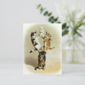 Niedliche Vintage Viktorianische Katzen Kätzchen s Postkarte (Stehend Vorderseite)