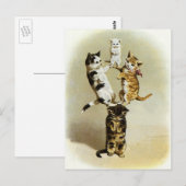 Niedliche Vintage Viktorianische Katzen Kätzchen s Postkarte (Vorne/Hinten)
