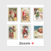 Niedliche Vintage Viktorianische Weihnachtskarten Aufkleber (Blatt)