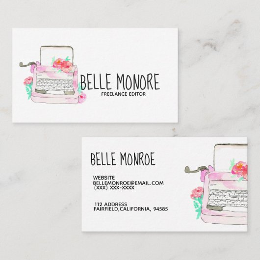 Niedliche Vintage Visitenkarte (Vorne/Hinten)