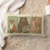 Niedliche Vintage Waldtiere Lendenkissen (Decke)