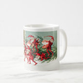 Niedliche Vintage Weihnachtselfen Kaffeetasse (VorderseiteRechts)