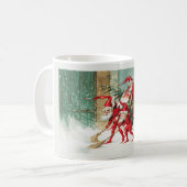 Niedliche Vintage Weihnachtselfen Kaffeetasse (Vorderseite Links)