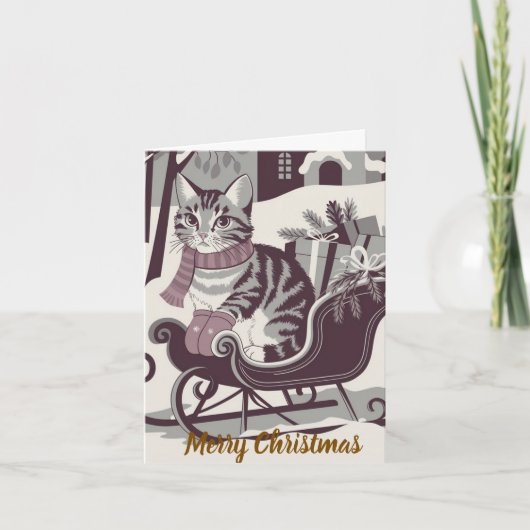 niedliche Vintage Weihnachtskarte Feiertagskarte (Vorderseite)