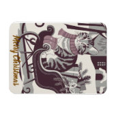 niedliche Vintage Weihnachtskarte Magnet (Horizontal)