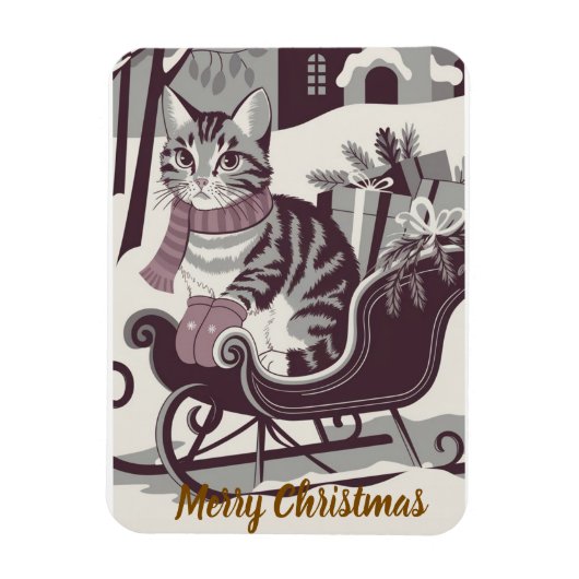 niedliche Vintage Weihnachtskarte Magnet (Vertikal)