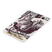niedliche Vintage Weihnachtskarte Magnet (Linke Seite)