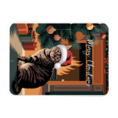 niedliche Vintage Weihnachtskarte Magnet (Horizontal)