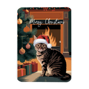 niedliche Vintage Weihnachtskarte Magnet