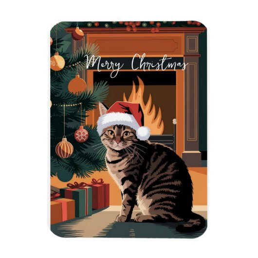 niedliche Vintage Weihnachtskarte Magnet (Vertikal)