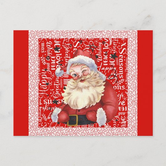 Niedliche Vintage Weihnachtswörter Candy Cane Postkarte (Vorderseite)