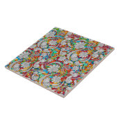 Niedliche Vintage, weiße Paisley-Muster Fliese (Seite)