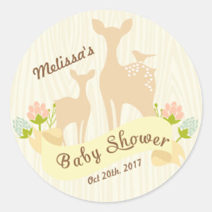 Niedliche Vintage Woodland Personalisiert Babydusc Runder Aufkleber