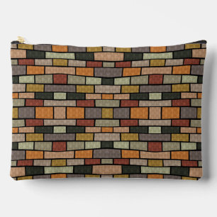 Niedliche Vintage Ziegelmauermuster Tasse Zubehörtasche