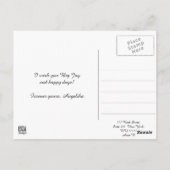 Niedliche Violet Magic Unicorn Fantasy Illustratio Postkarte (Rückseite)