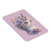 Niedliche Violett Wasserfarbe Katze mit Flora Magnet (Rechte Seite)
