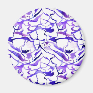 Niedliche violette Aquarellmuster abstrakte Linien Magnet